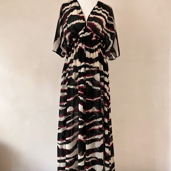 NEW H&M TRANSPARENT ZEBRA PRINT MAXI - Picture 5 of 14
